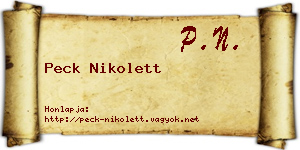 Peck Nikolett névjegykártya